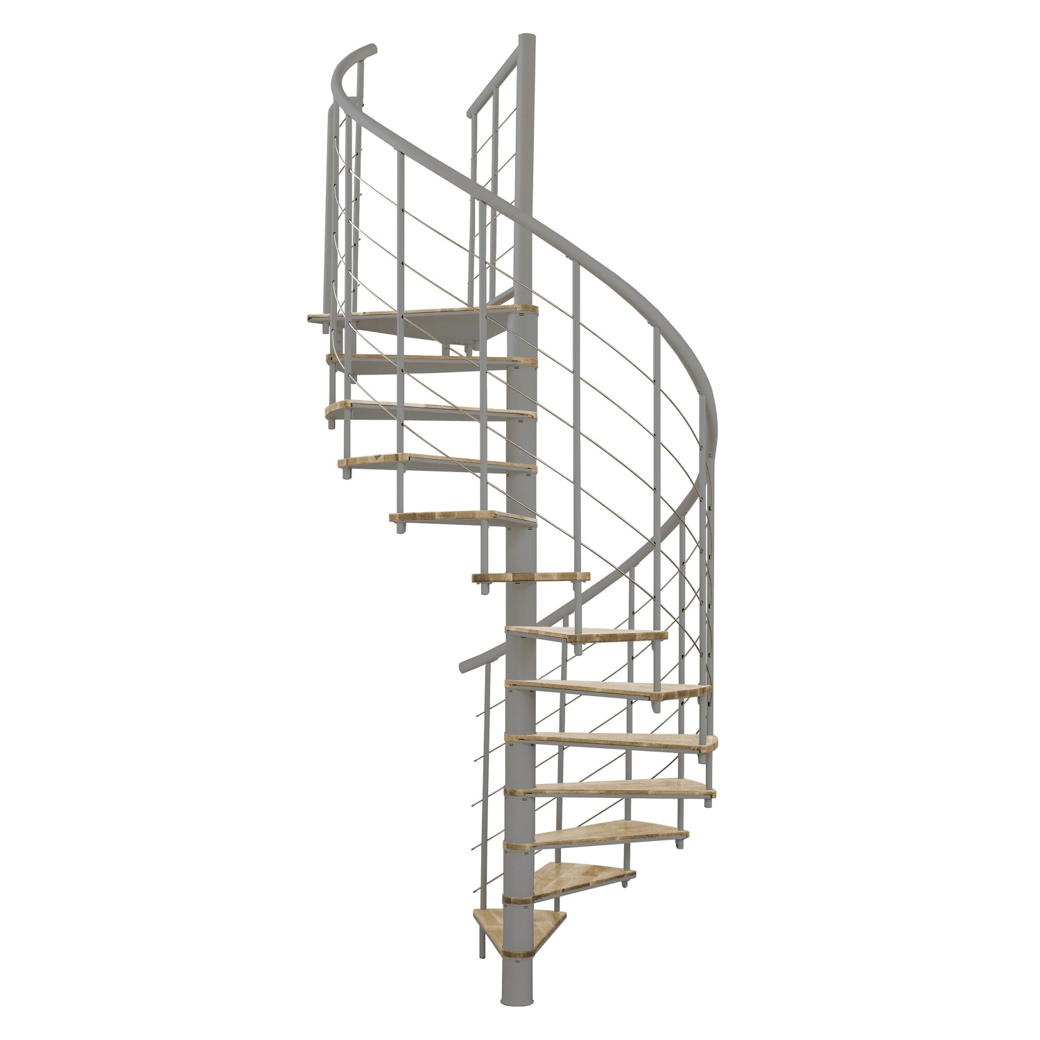 Minka Spindeltreppe Fusion Ø 120 cm Eiche Grau günstig online kaufen