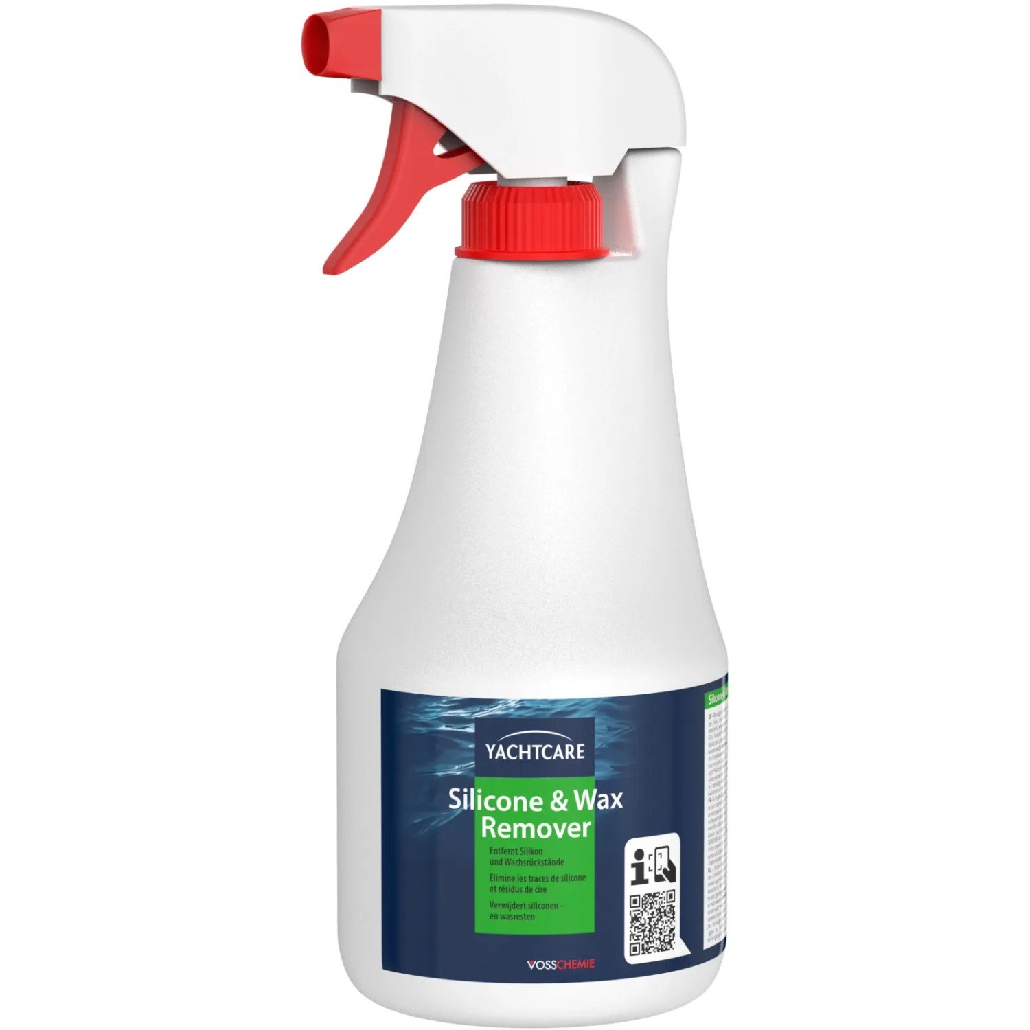 Yachtcare Silikon & Wax Remover 500ml Flasche mit Sprühkopf.