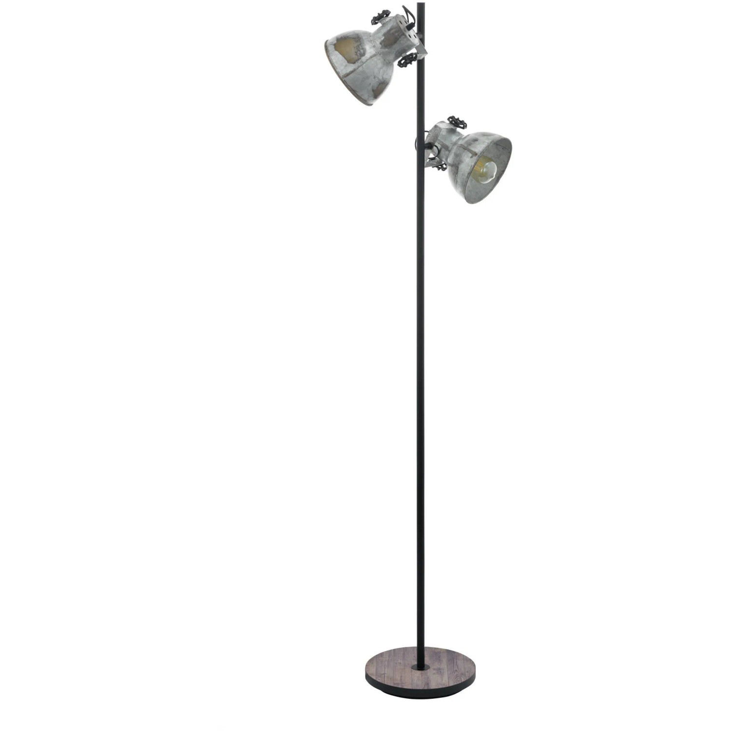 Eglo Stehleuchte Barnstaple, 2-flammig, Braun-Patina, Vintage Design Stehlampe