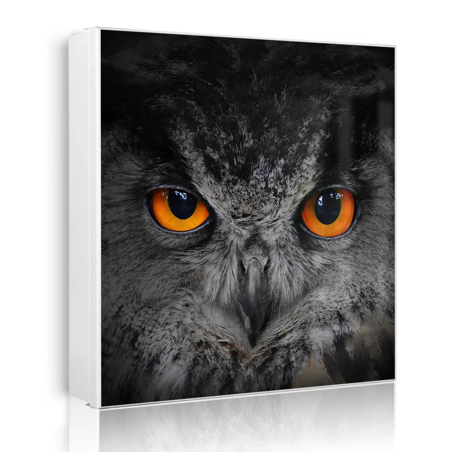 Banjado Großer Schlüsselkasten Metall 30x30cm Weiß Scharnier Links 50 Haken Beschreibbar Magnetisch Motiv Uhu