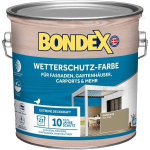 Dose Bondex Wetterschutz-Farbe RAL 7034 Marehalm, Holzfarbe für Außen, 2,5 l