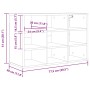 vidaXL Schuhschrank weiß, Holzwerkstoff, 9 Fächer. Maße: 77,5x30x51 cm. Technische Zeichnung.