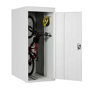 MCW Fahrradgarage H66 Fahrradbox Gerätehaus Fahrradunterstand Erweiterbar Abschließbar Metall Hellgr