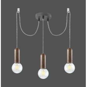 Rostfarbene 3-flammige Pendelleuchte Turn me von Just Light mit E27 Fassung.