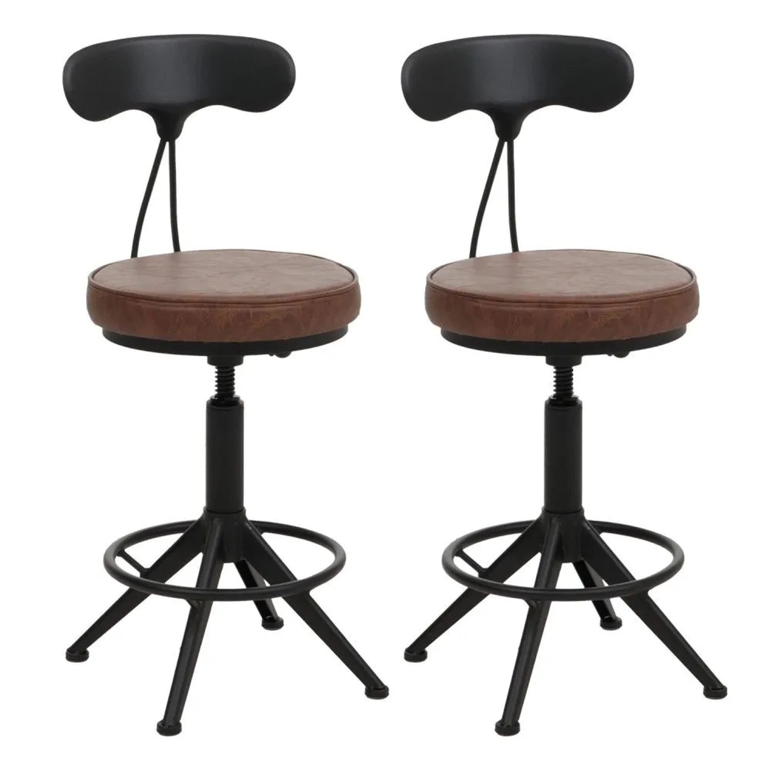 MCW Barhocker O84 2er-Set Braun