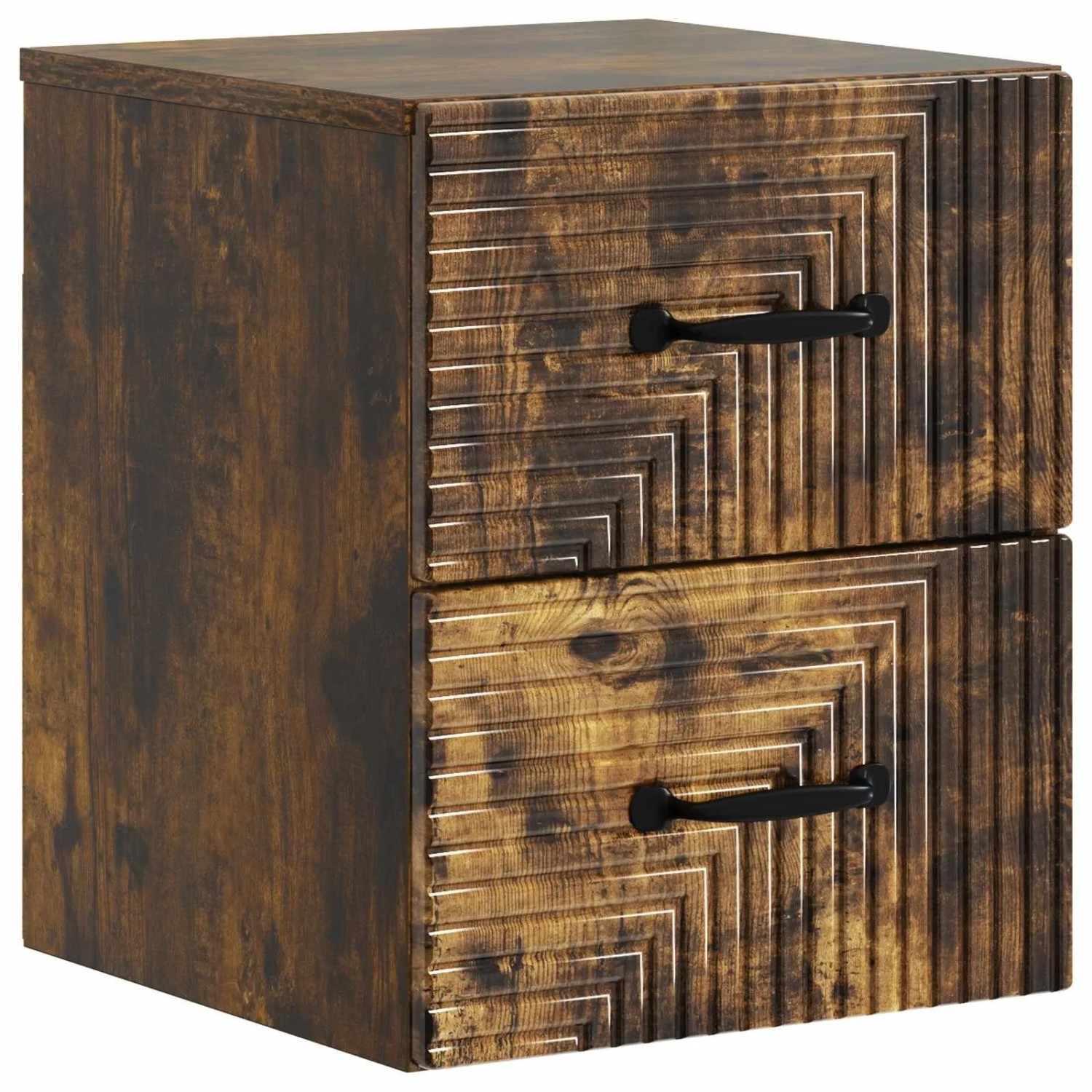 vidaXL Wandmontierter Nachttisch Geräucherte Eiche 34,5 x 33 x 40 cm 898645