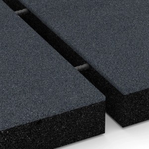WARCO Fallschutzplatten, 50x50x8 cm, Schiefergrau, verbunden mit Steckverbindern.