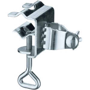 Tischklammer für Sonnenschirme bis Ø 32mm aus verzinktem Stahl, zur Befestigung an Tischen.