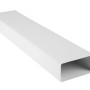 Weißes Vierkantrohr, 1 m lang, aus Kunststoff für Flachkanalsysteme.