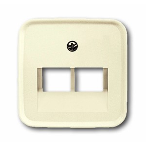 Weiße Busch-Jaeger Abdeckung Duro 2000 SI für 2 UAE-Anschlussdosen.