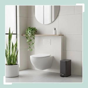 Relaxdays Tretmülleimer Metall Dunkelgrau Softclose 29,5 cm x 26 cm x 14 cm 1 kg