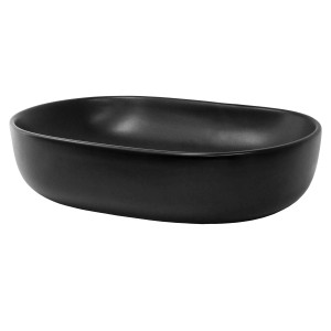 ML-Design Aufsatzwaschbecken, oval, schwarz matt, aus Keramik, 600x425x145mm.