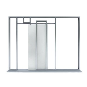 Schiebetür-Set PurePocket mit satinierter Glastür und zargenloser Optik, 211x98,5 cm.