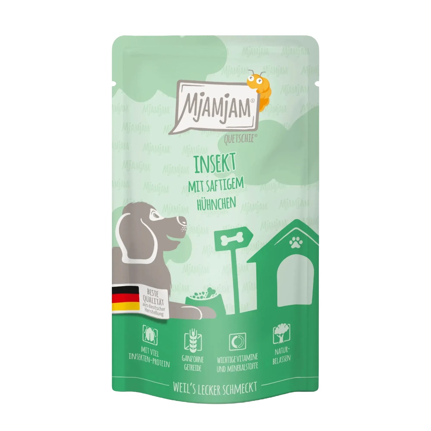 Mjamjam Hunde-Nassfutter Quetschie Insekt & Hühnchen 125 g