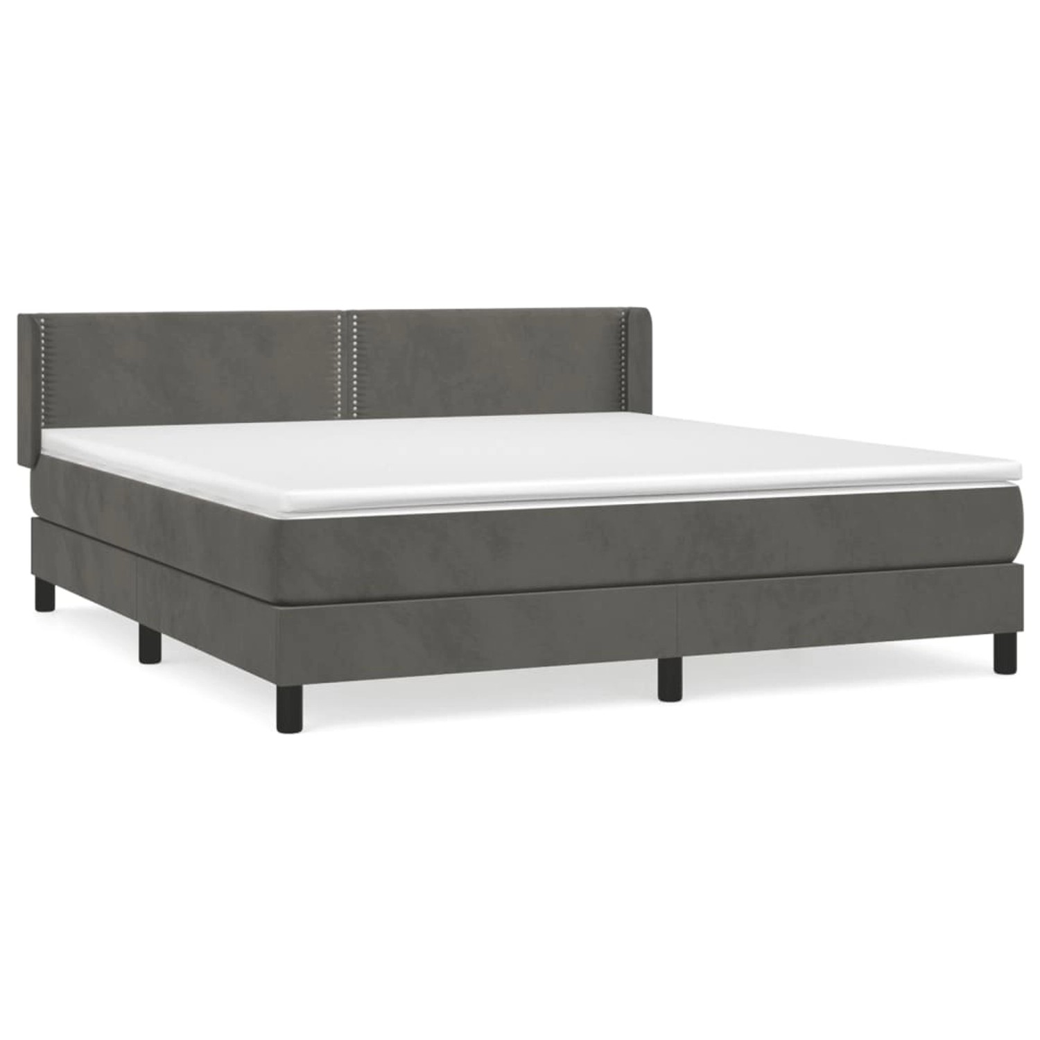 Vidaxl Boxspringbett Mit Matratze Dunkelgrau 160x200 Cm Samt günstig online kaufen