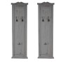 MCW Wandgarderobe H33 2er-Set, grau im Shabby-Look mit je 3 Haken.