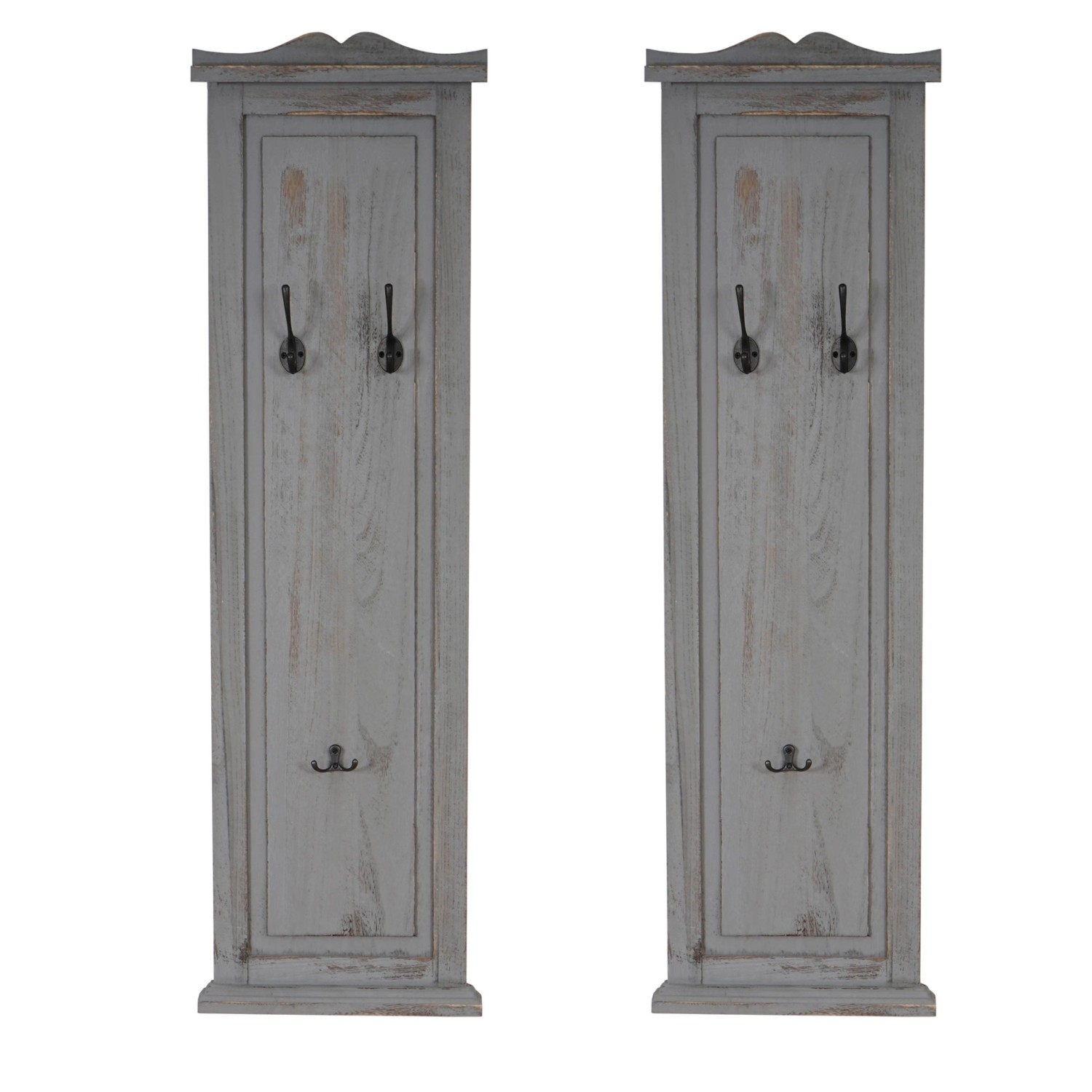 MCW Wandgarderobe H33 2er-Set Grau Shabby