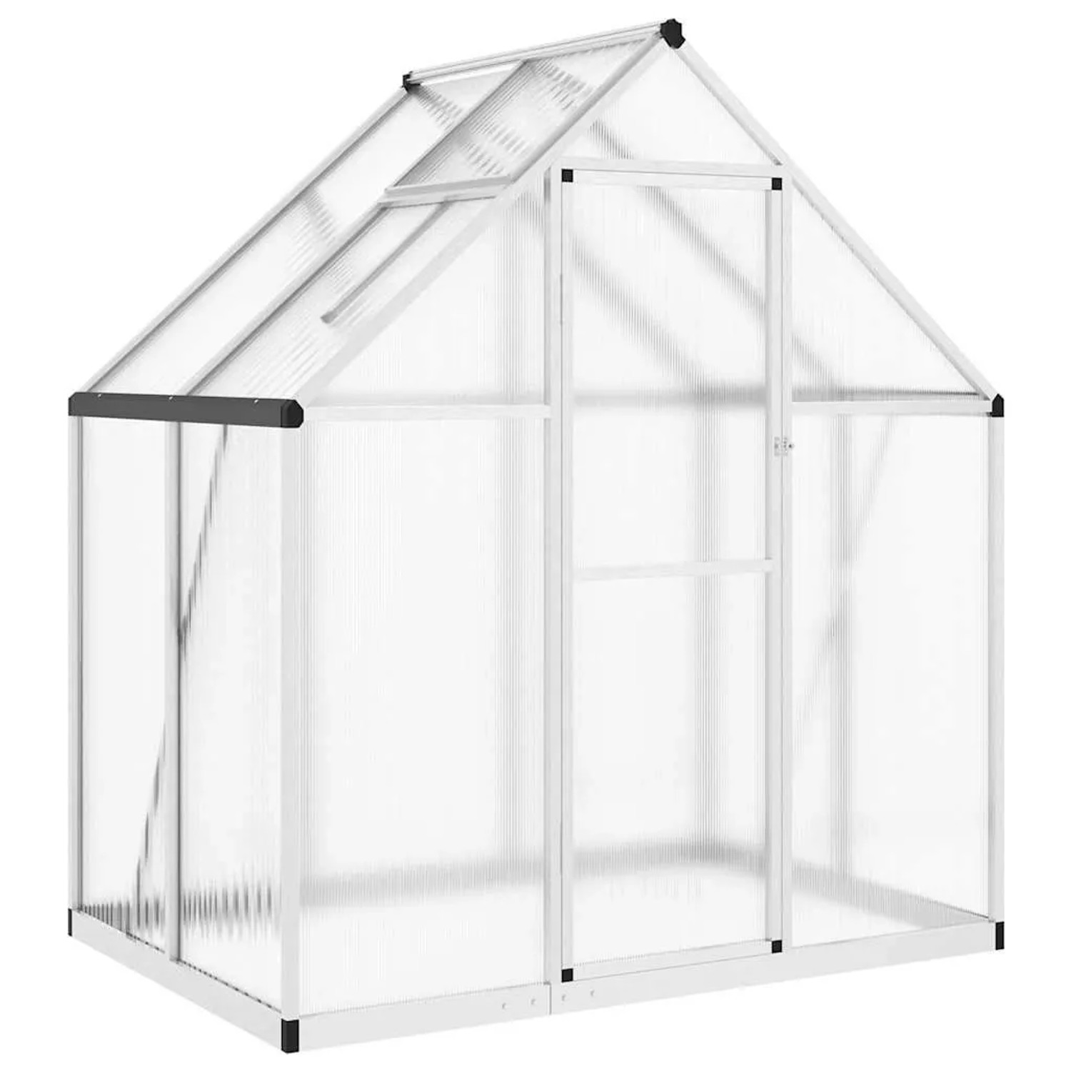 vidaXL Gewächshaus mit Fundamentrahmen Silbern 169x114x195 cm Alu 4005822
