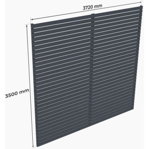 Holzbrüder Carport Rückwand Ralf, Fichte anthrazitgrau, 350x372cm, Zubehör für Carports