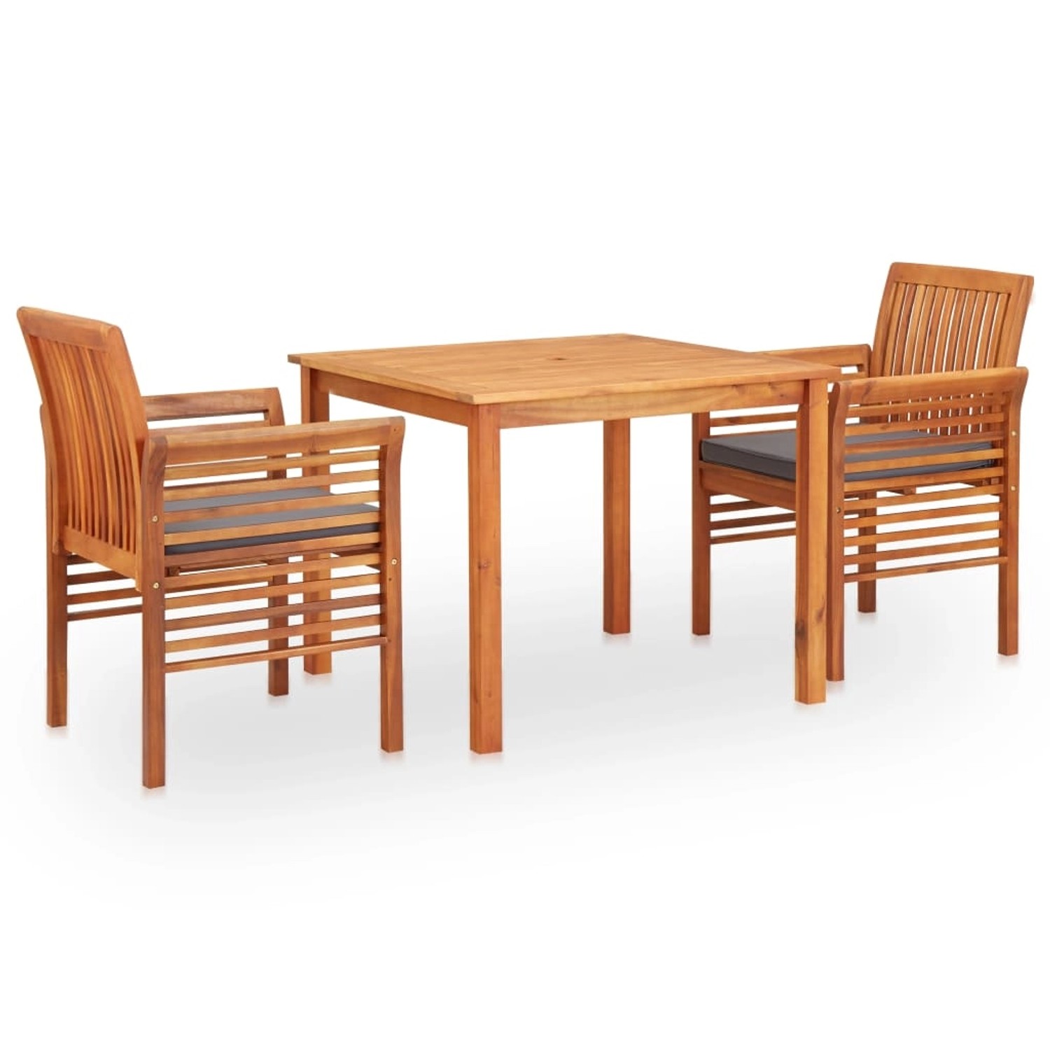 vidaXL 3-Tlg Garten-Essgruppe mit Auflagen Massivholz Akazie 278901