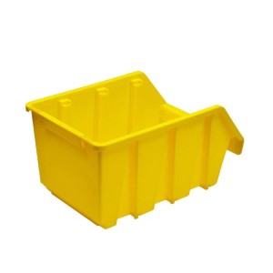 Gelbe PROREGAL Sichtlagerbox aus Polypropylen, ideal für Aufbewahrungssysteme in Werkstatt und Garage.