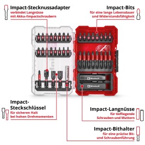 Einhell Impact Bit- und Stecknuss-Set M-Case 39-teilig