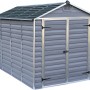 Palram Canopia Skylight Gerätehaus 1.9x3 in Anthrazit. Gartenhaus aus Kunststoff mit Doppeltür.