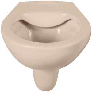 Beige AquaSu Wand-WC, spülrandlos. Tiefspüler für Bad & Gäste-WC.