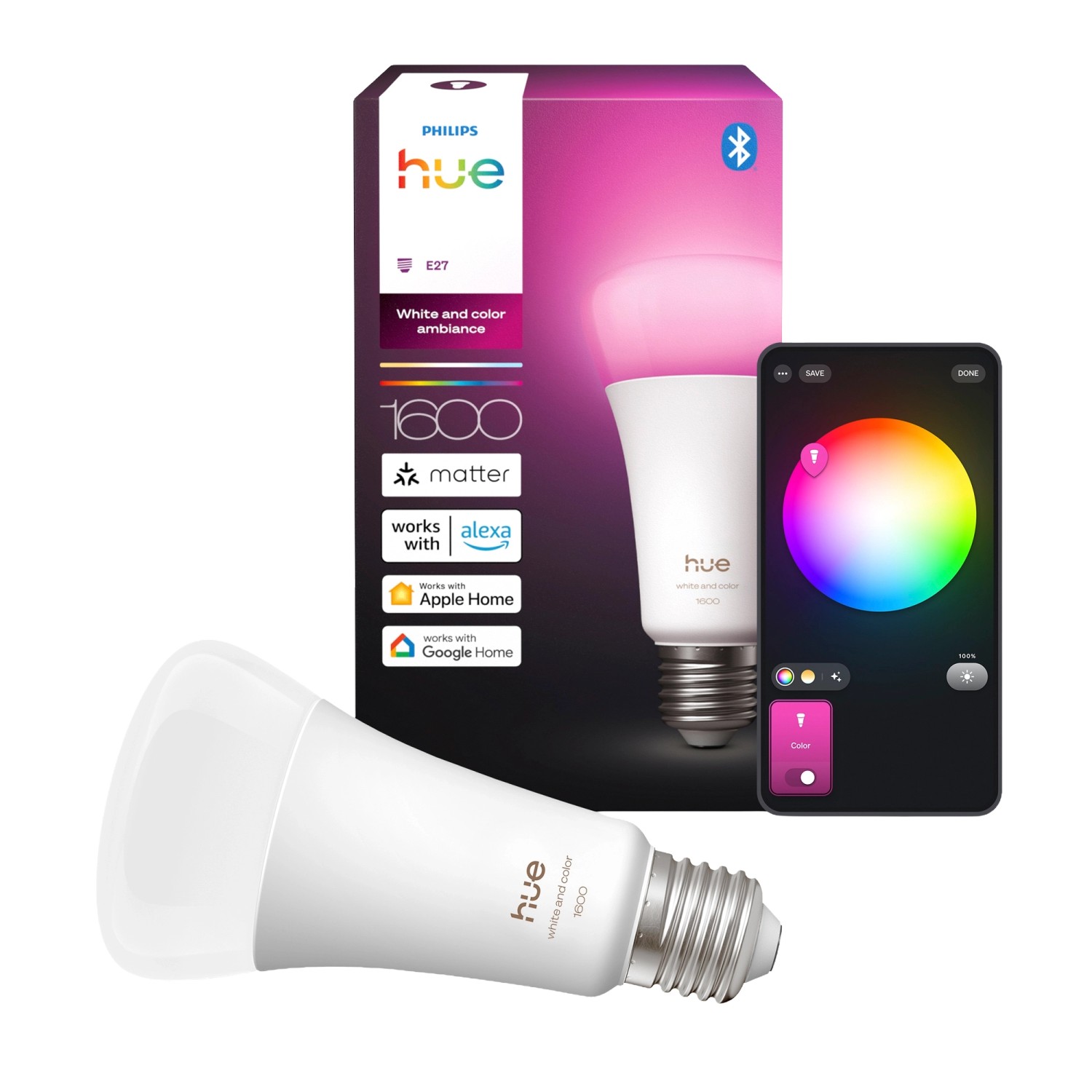 Philips Hue Leuchtmittel E27 1600 lm 11,8 W günstig online kaufen