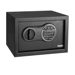 Anthrazitfarbener KARAT Tresor Grasberg mit digitalem Tastenfeld für Wand- oder Bodenmontage.