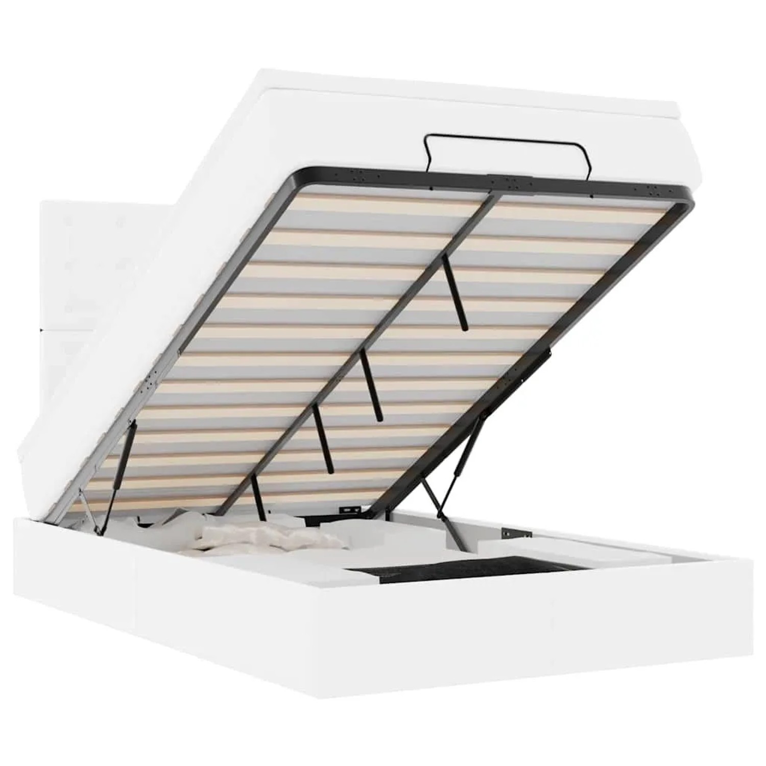 vidaXL Ottoman-Bett mit Matratze & LEDs Weiß 120x200 cm Kunstleder 3313846