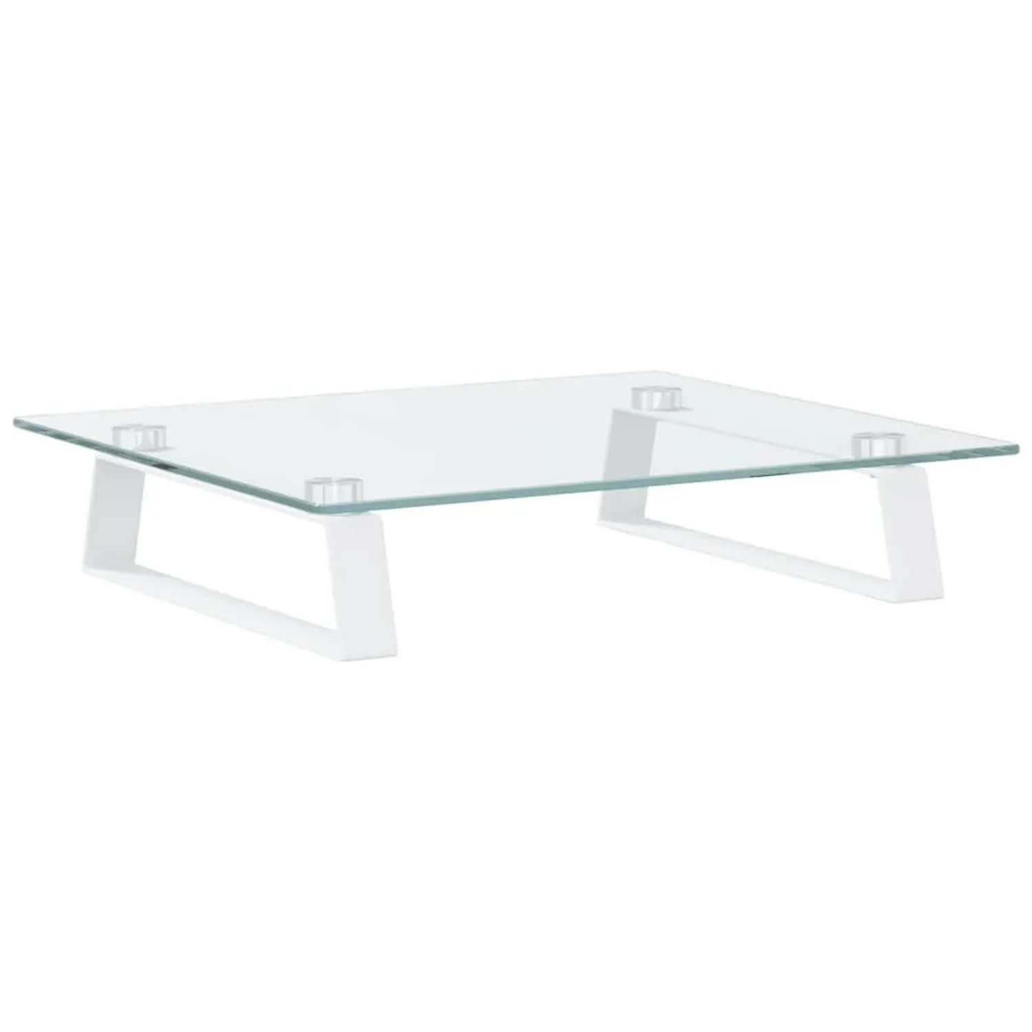 vidaXL Monitorständer Weiß 40x35x8 cm Hartglas und Metall 374219
