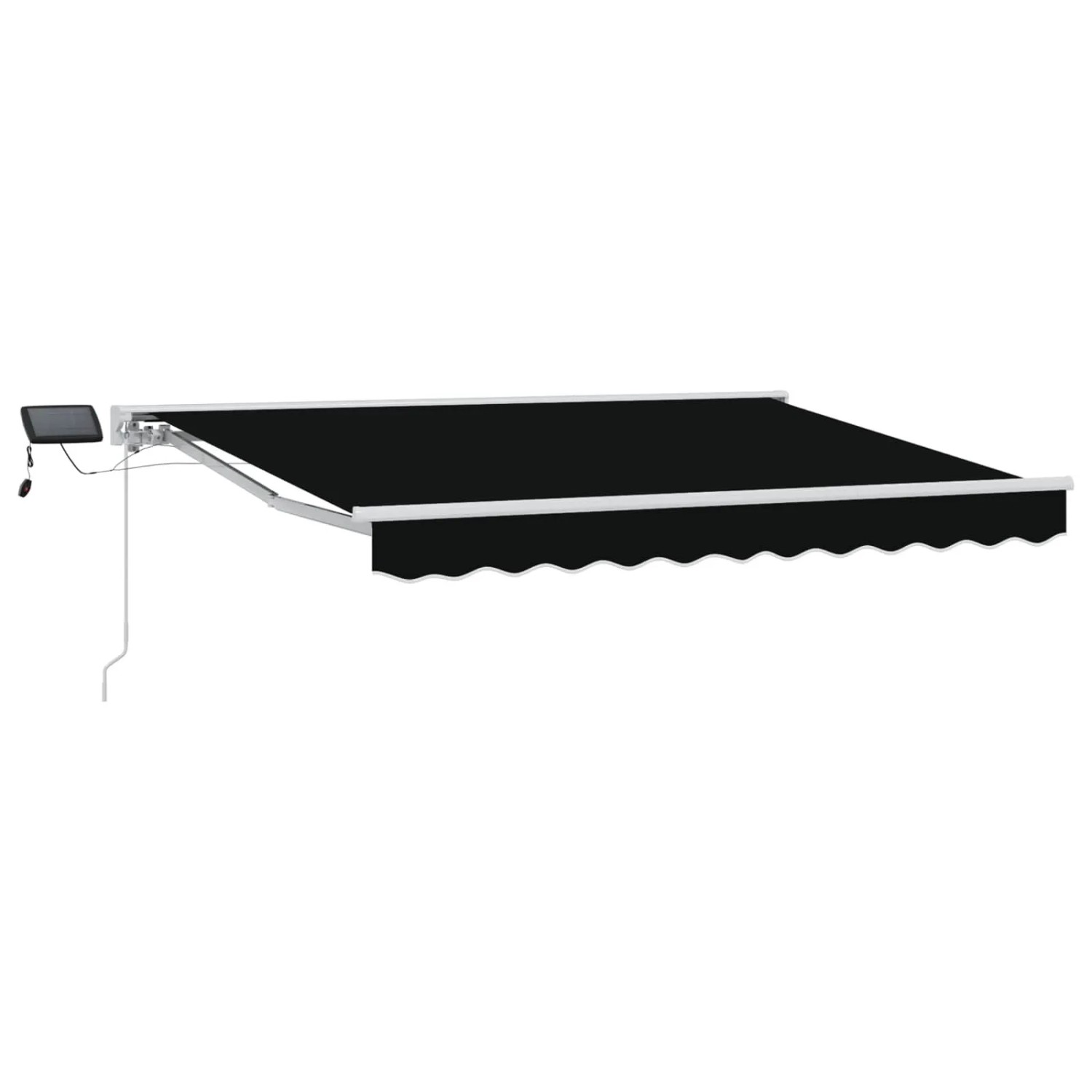 vidaXL Manueller Markisenrahmen mit LEDs Schwarz 3,5 x 2,5 m 3420603
