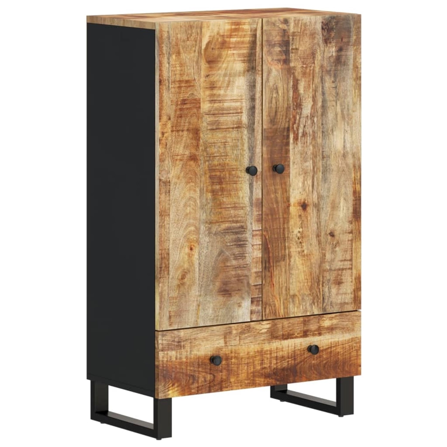 vidaXL Highboard mit Schublade 60x33x100 cm Massivholz Mango & Eisen 352933 günstig online kaufen