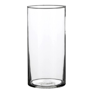 Zylindrische Glasvase Carly von Mica Decorations, 25 cm hoch, klar.