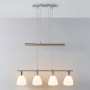 Moderne Lindby Pendelleuchte Simeon, 4-flammig, Alu/Glas, für Wohnzimmer & Esszimmer.