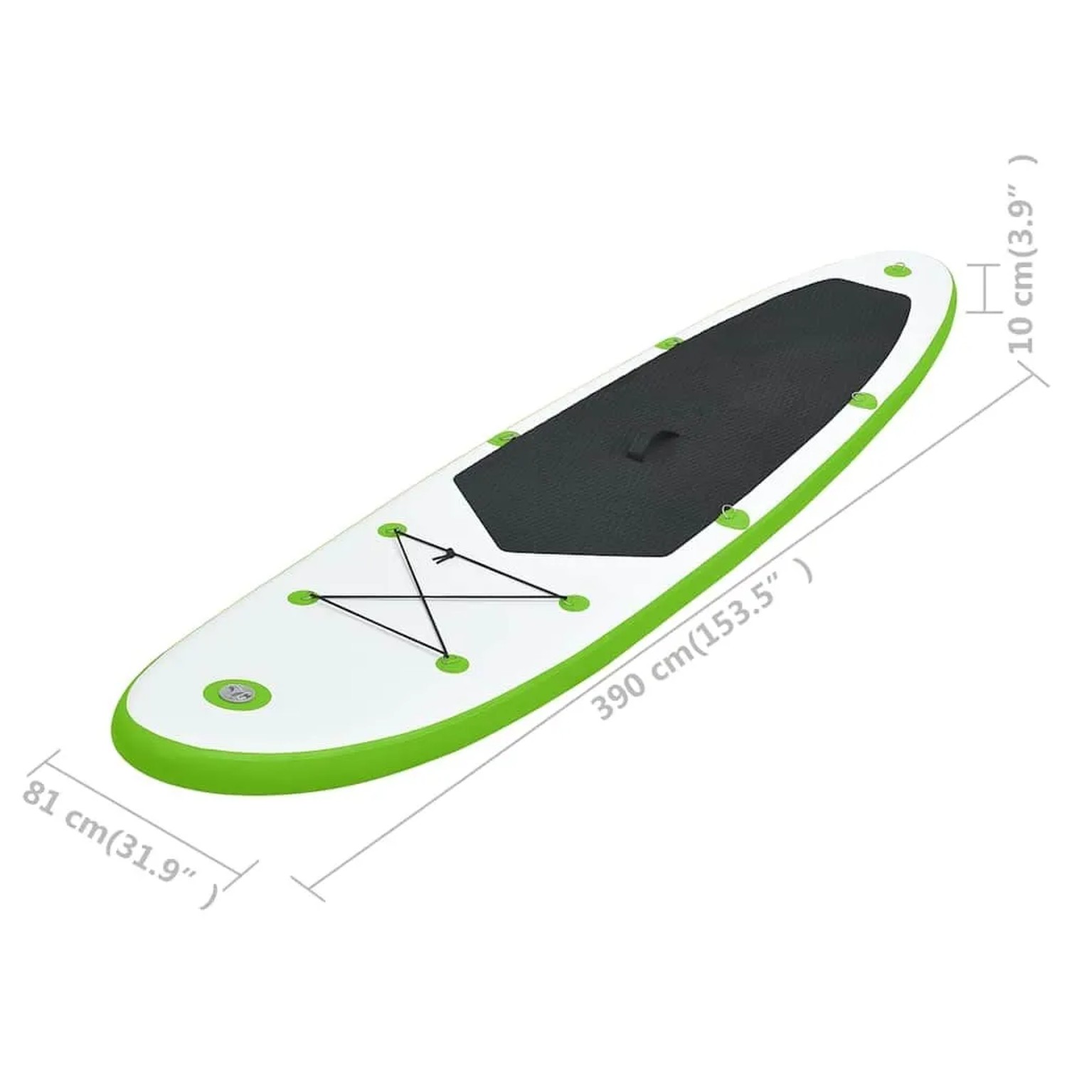 vidaXL SUP-Board-Set Aufblasbar Grün und Weiß 92734_9