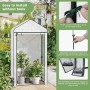WOLTU Foliengewächshaus Treibhaus Gartenhaus Gewächshaus 100x50x190cm Weiß_5