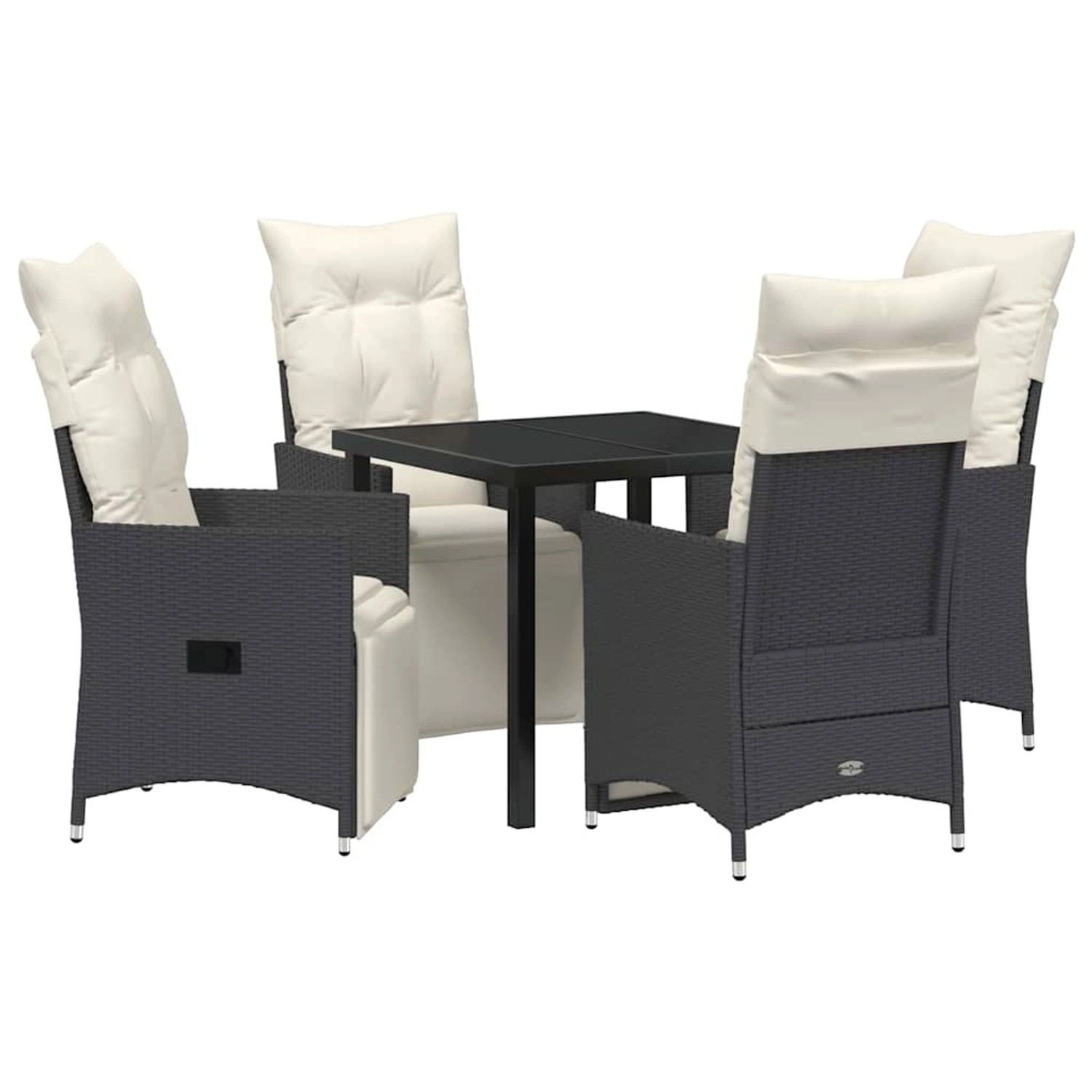 vidaXL Garten Essgruppe mit Kissen 5-Tlg Schwarz Poly Rattan 3379563 günstig online kaufen