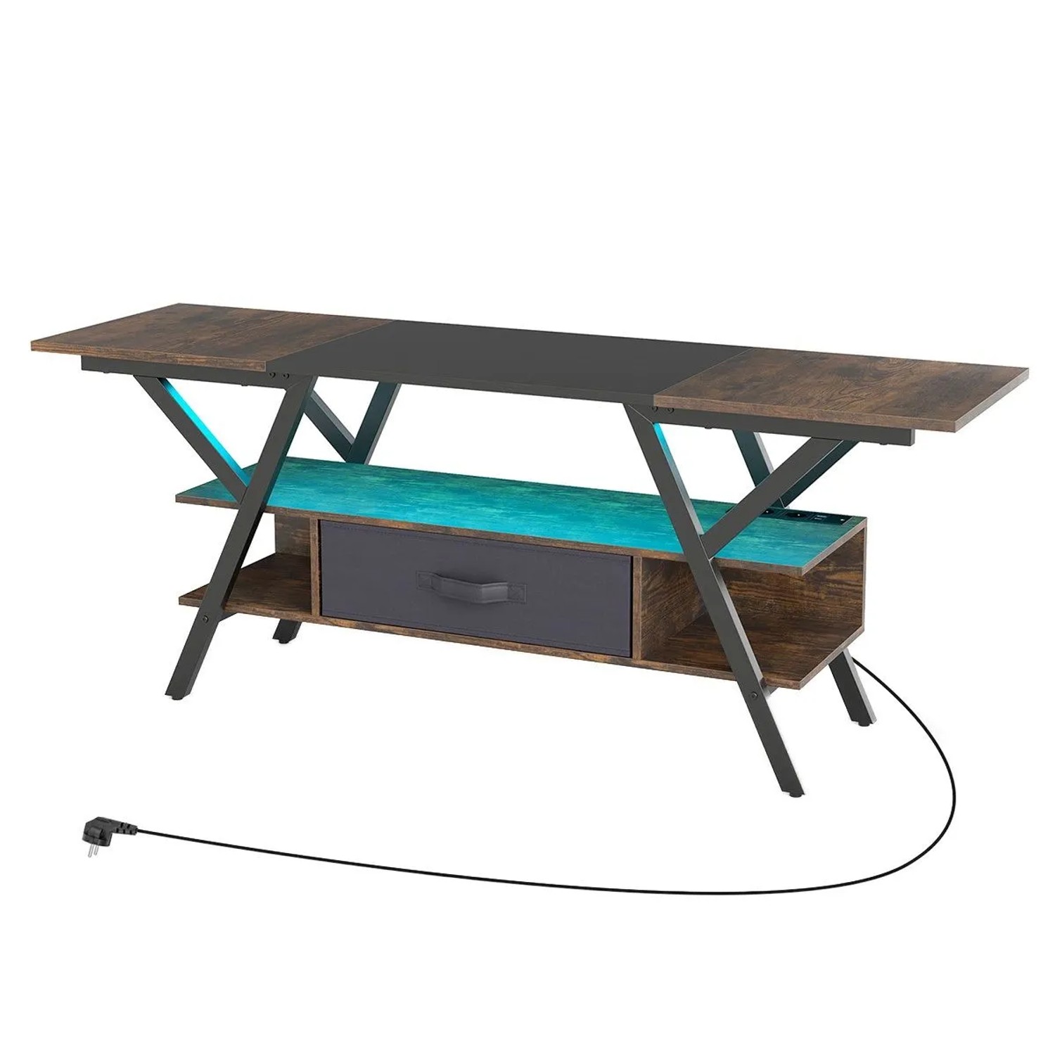 Costway Tv-Ständer mit Led & Usb & Type-C für 65-Zoll-Tv Braun günstig online kaufen