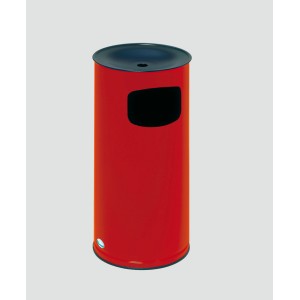 PROREGAL Klassischer Runder Kombiascher HxBxT 71 x 35,5 x 35,5 cm Verzinkter Stahl Rot