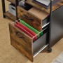 Vasagle Aktenschrank mit Schubladen, Stahlgestell, braun-schwarz, für Büroorganisation.