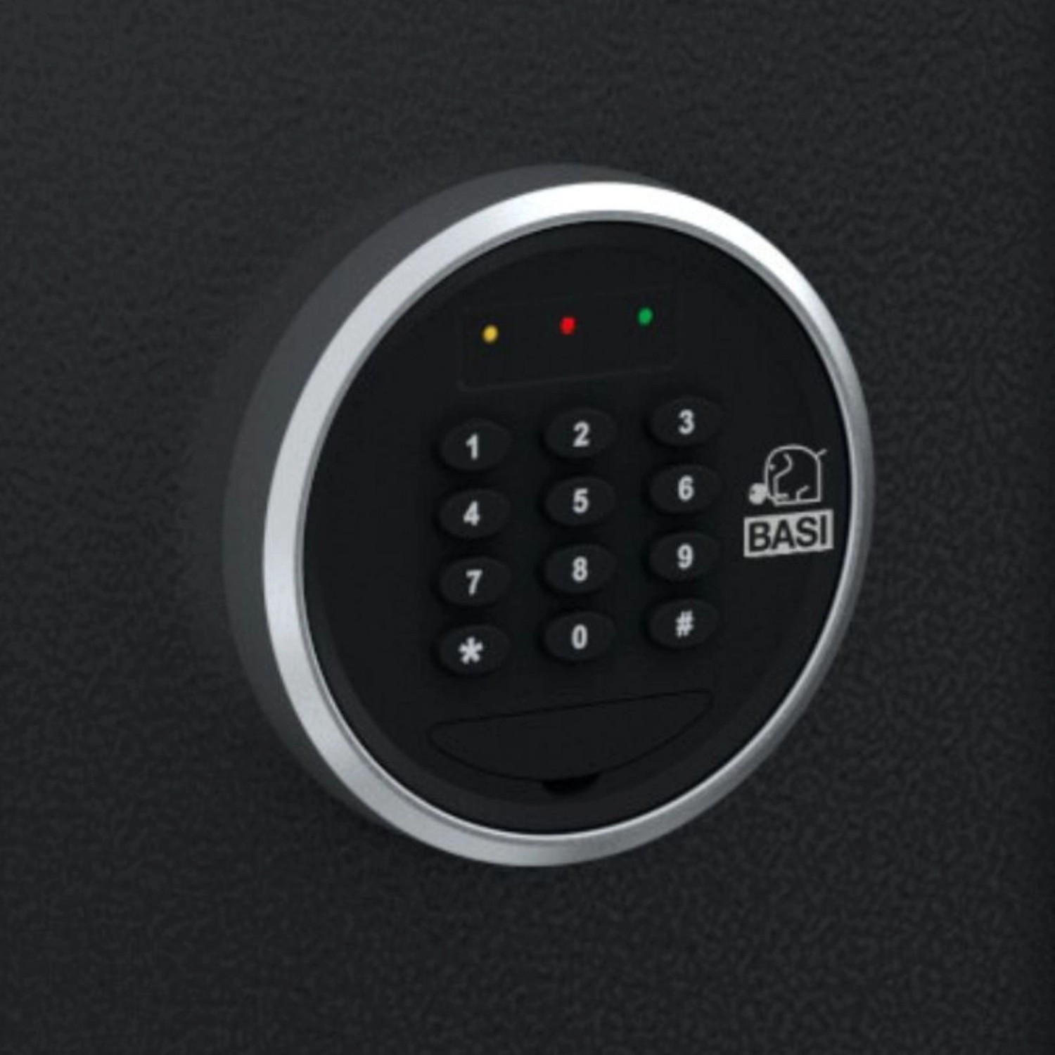 Detailaufnahme: Elektronischer Zahlencode des Basi Möbeltresors EMT 380.