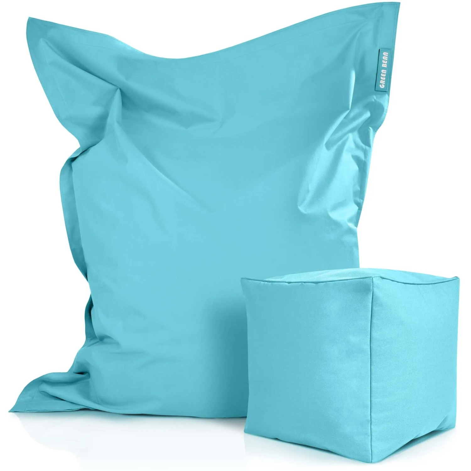 Green Bean Sitzhocker 2er Set Square XXL + Dice 140 x 180 x 25 cm Wetterfest Aquamarin