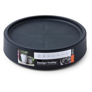 Capi Pflanzenroller, Ø 30 cm, anthrazit, aus robustem Kunststoff für Innen- und Außenbereich.