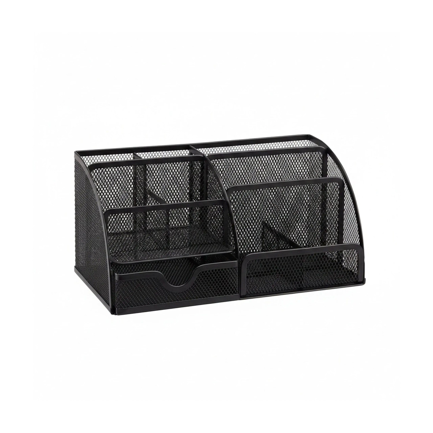 Relaxdays Schreibtischorganizer 6 Ablagen Metall Schwarz Rutschfest 27,5 cm x 14 cm x 12,5 cm 0,8 kg