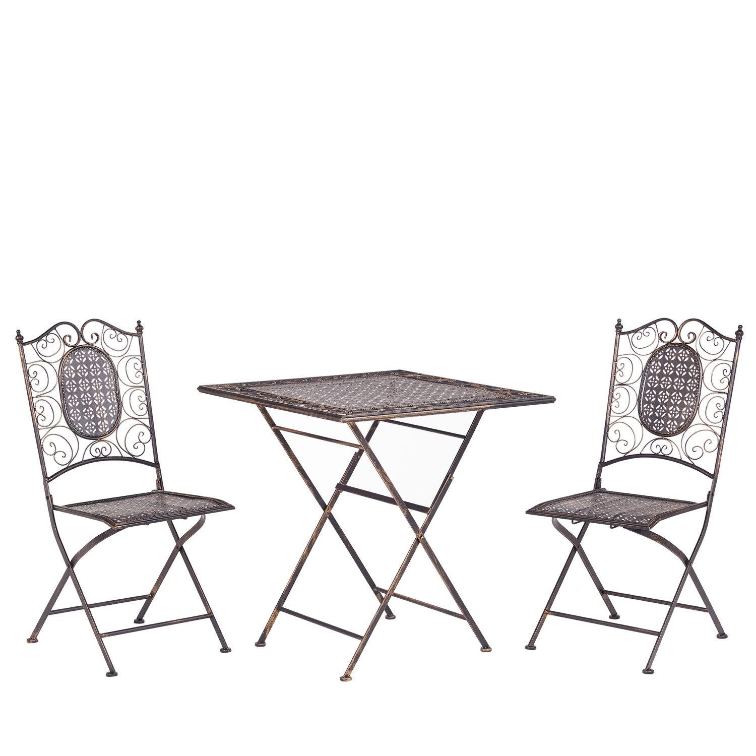 Beliani Bistro Set BORMIO Schwarz Gold 70x70x74