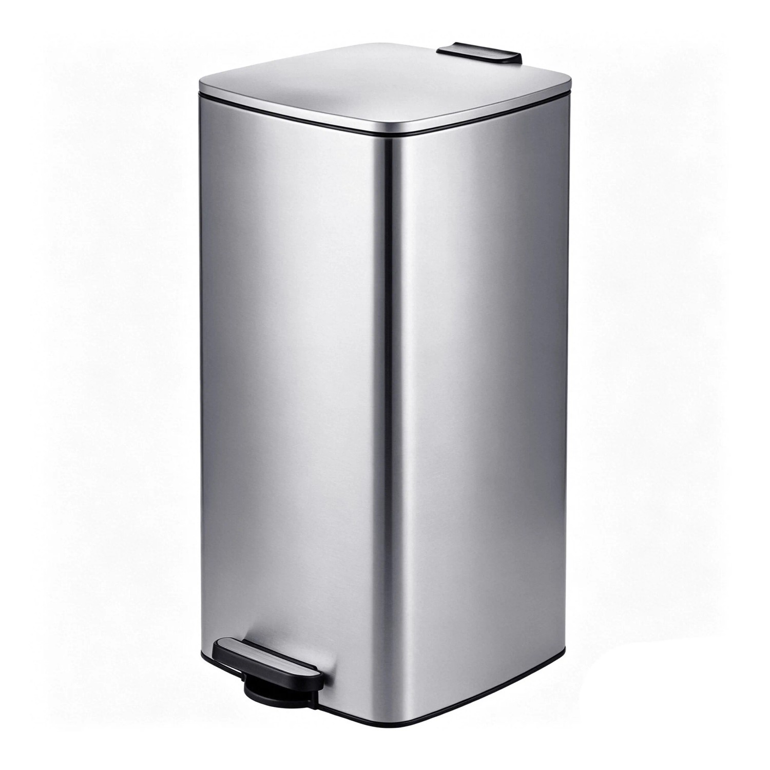 Relaxdays Treteimer Edelstahl Silber Soft-Close Matt 69,5 cm x 37 cm x 45,5 cm 6,7 kg 60,