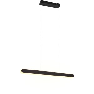 Moderne, dimmbare Trio LED Pendelleuchte Helios, schwarz matt. Lichtfarbe einstellbar.