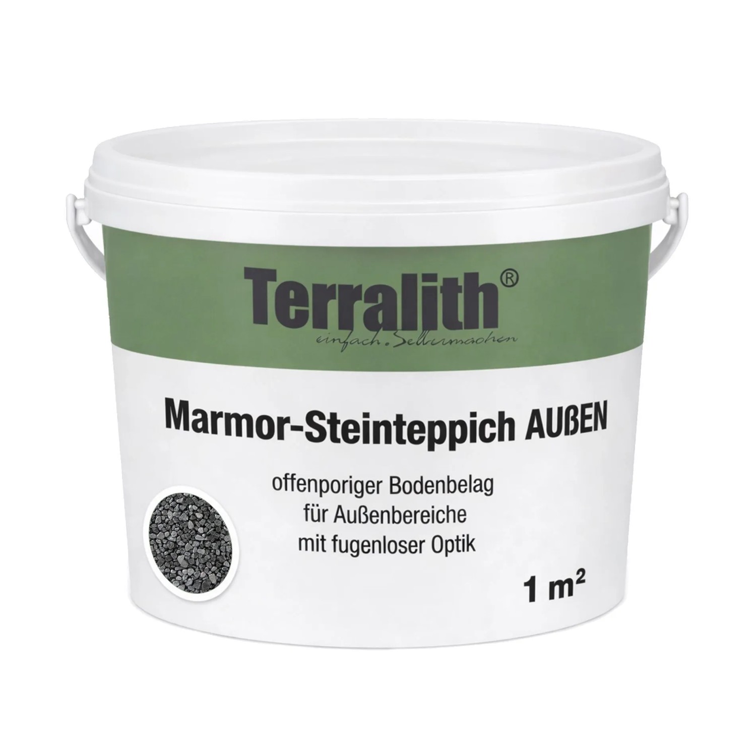 Terralith Metallic Steinteppich Metallic Mix 301 für 1 m² Außen Mittel 4-6 mm